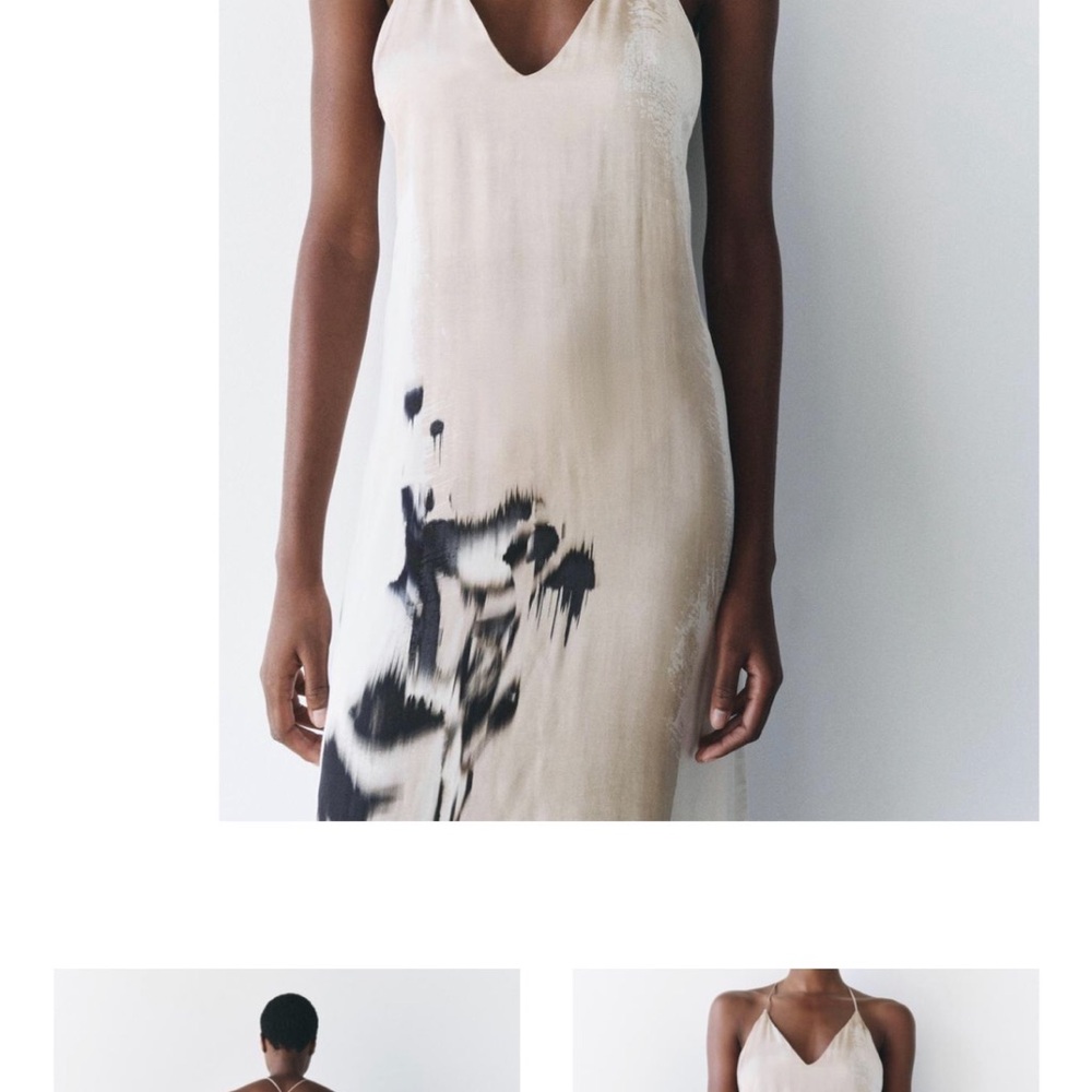ZARA NWT Elegant Beige and Black Women's Dress - Picture 10 of 12